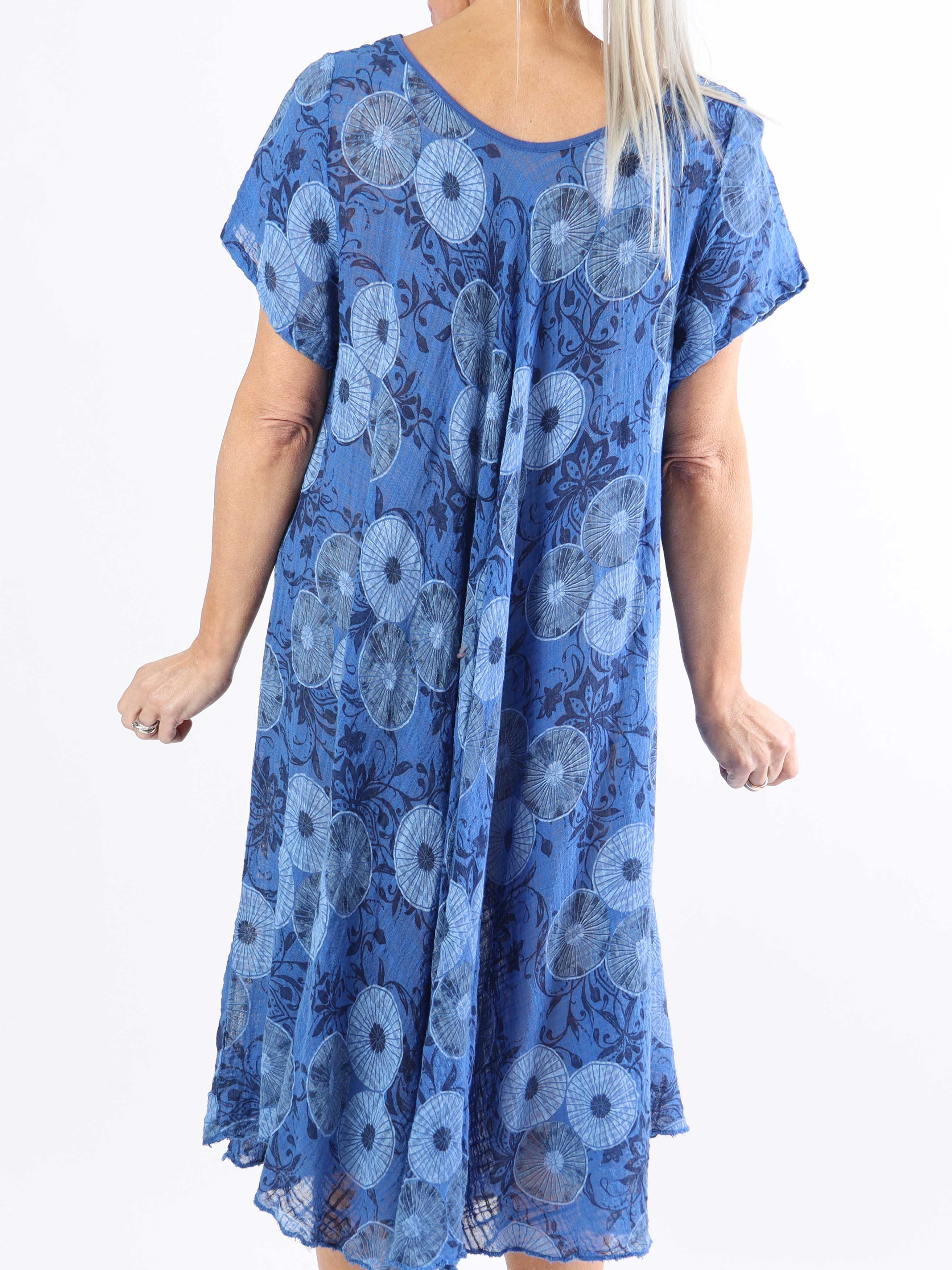 Delphine - Bomuldskjole i plussize med motiv